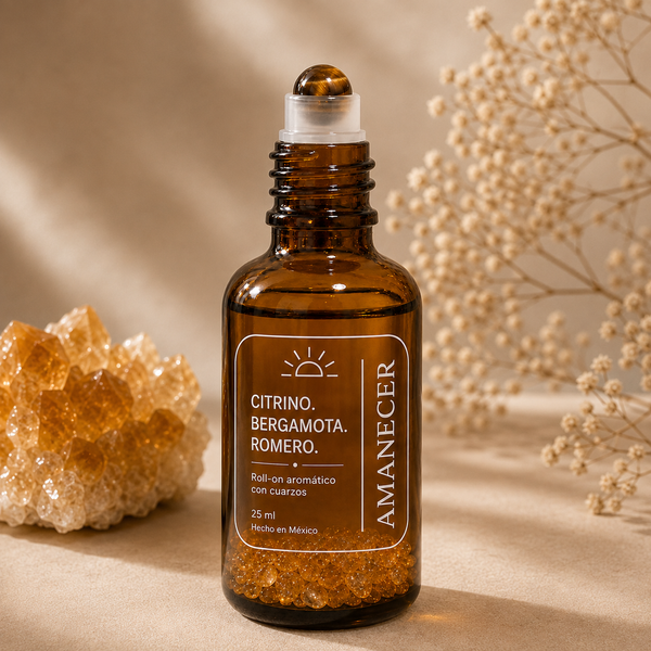 Amanecer — Roll-On Aromático con Aceites Esenciales y Cristales