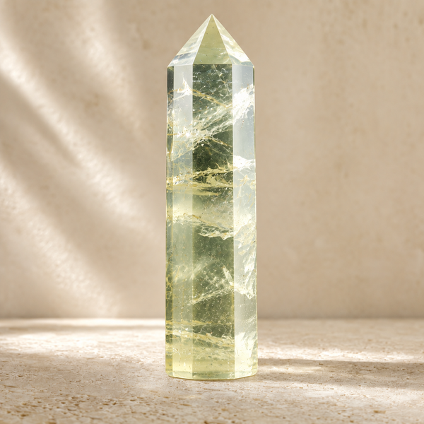 Punta de Citrino Natural Pulido — Piedra de Intención