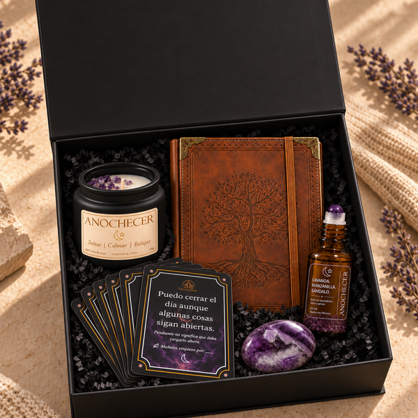 Set Ritual Anochecer dentro de caja premium negra sin impresión