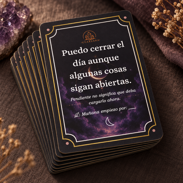 Detalle de las Cartas de Afirmación Anochecer con acabado mate