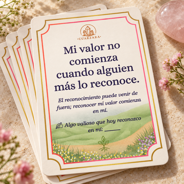 Detalle de la Carta de Afirmación Florecer con acabado mate
