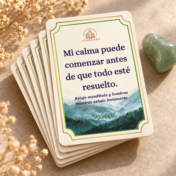 Detalle de las Cartas de Afirmación Presencia con aventurina